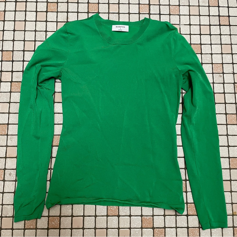 Aritzia Babaton Kelly Green Long Sleeve Top